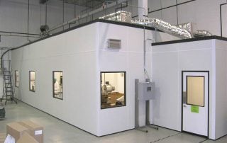 Cleanroom with Ducted HVAC in a warehouse
