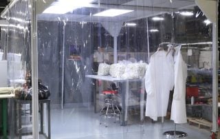 Free-Standing Softwall Cleanroom with Castors and equipment
