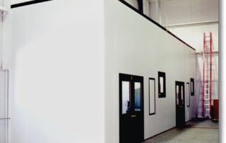 Grinding Dust Containment Room White and black Grinding Dust Containment Room in a warehouse