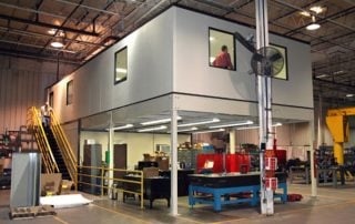 Mezzanine Offices Above Maintenance Area White Mezzanine Offices Above Maintenance Area