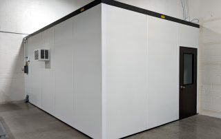 Modular Office Using Two Existing Walls White Modular Office Using Two Existing Walls