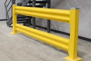 Single Section Guard Rail A yellow Single Section Guard Rail