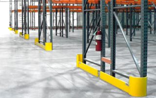Storage Rack Protectors Storage Rack Protectors in a warehouse