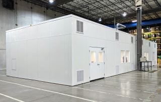 White Vitamin Packaging Hardwall Cleanroom in a warehouse