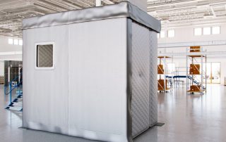 Noise Enclosure with Roof White and gray Noise Enclosure with Roof